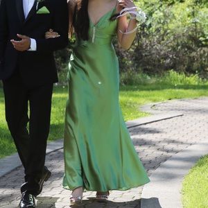 Pale green prom dress
